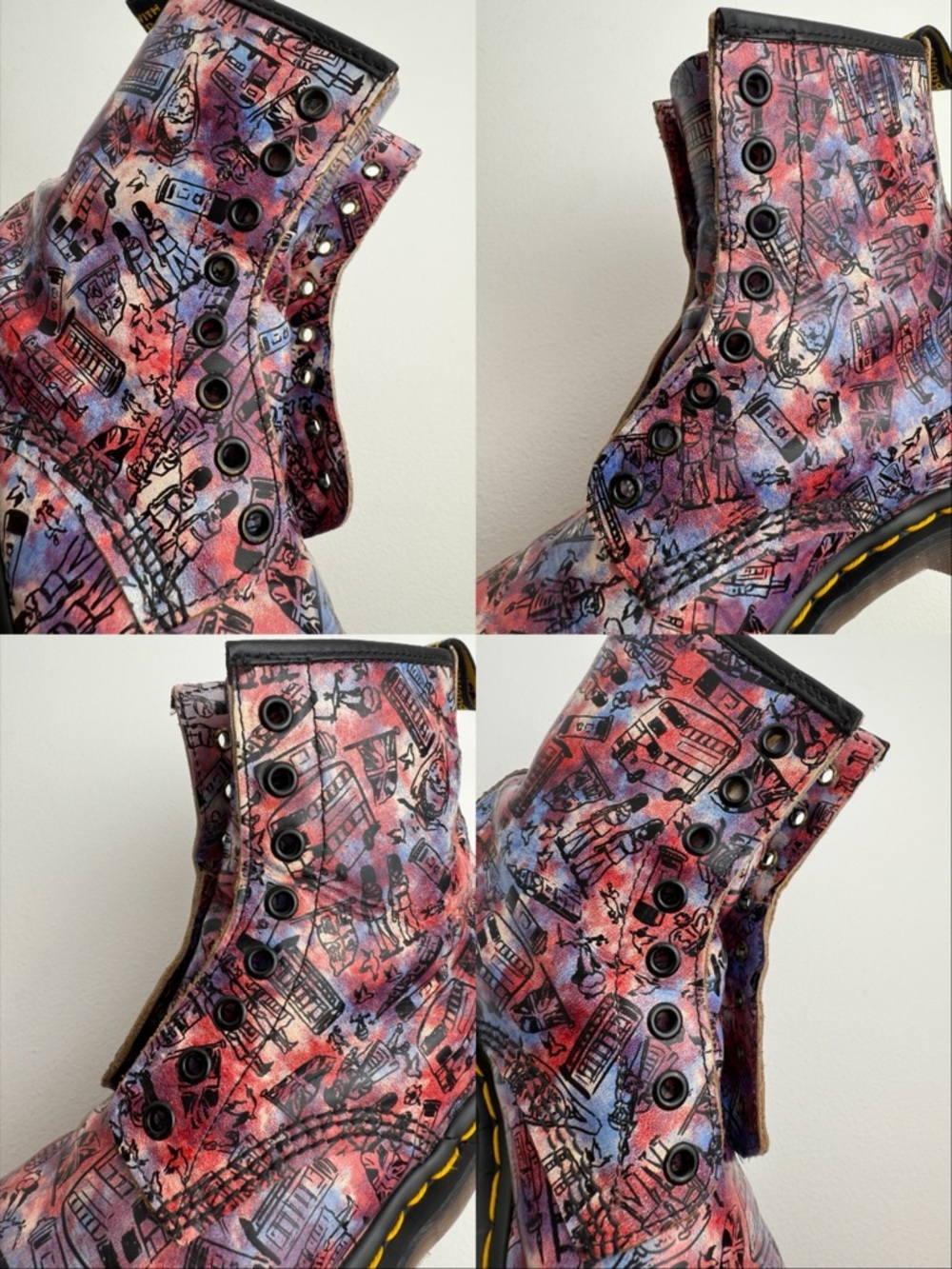 Dr. Martens 1460 Vintage England London Icons Scene Print 8 Eye Boots UK 5 - Picture 16 of 16